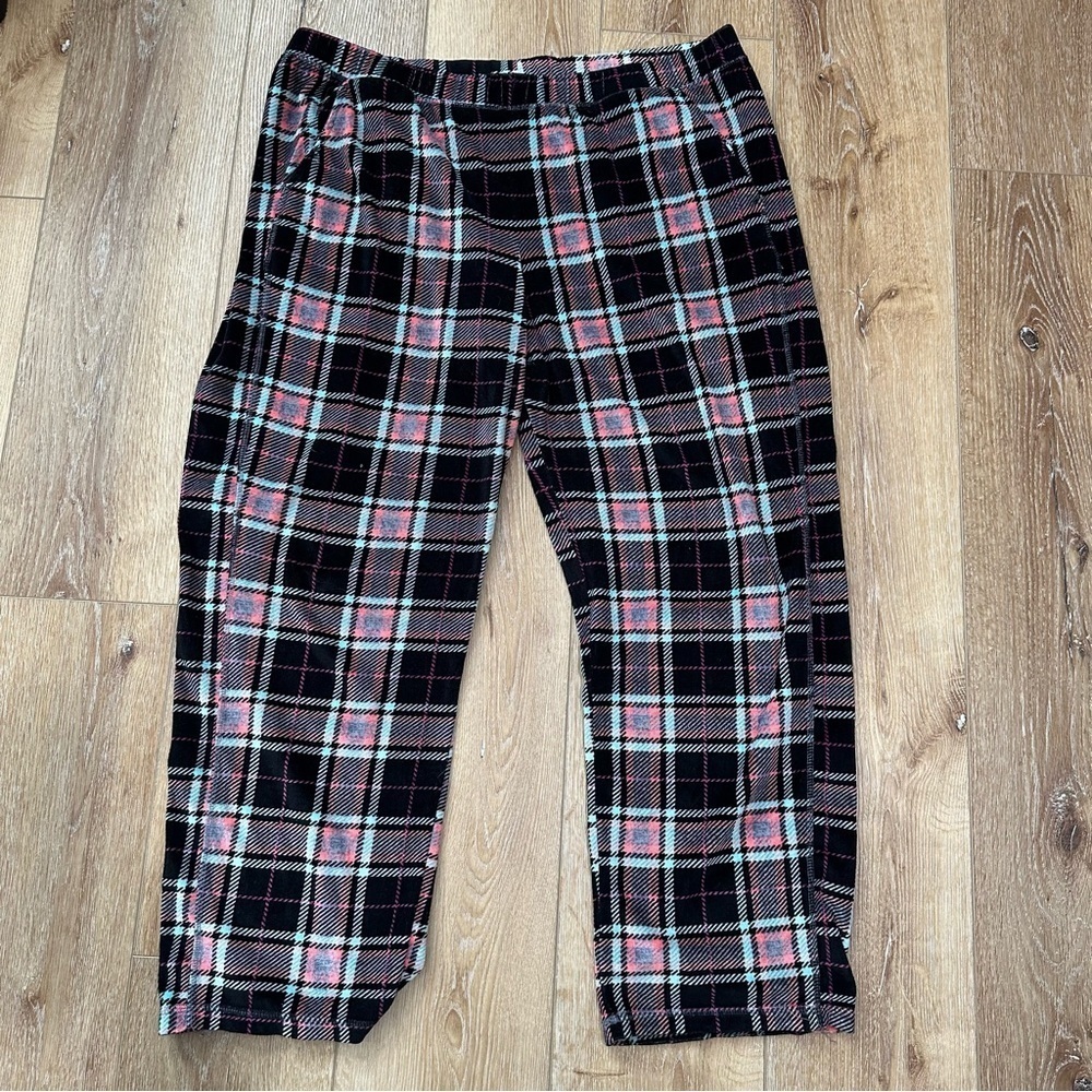 Cuddl Duds Climate Right Women’s Pink & Black Fleece Pajama Pants Sz L GUC - Picture 2 of 6